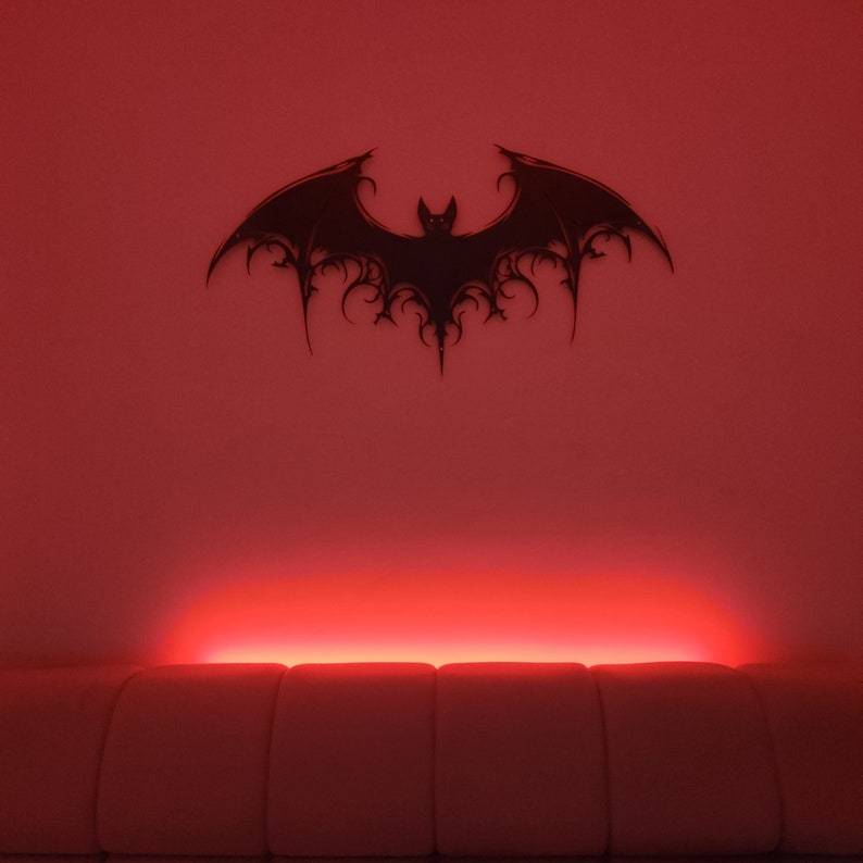 Halloween Metal Bat Iron Wall Art Decorative Crafts