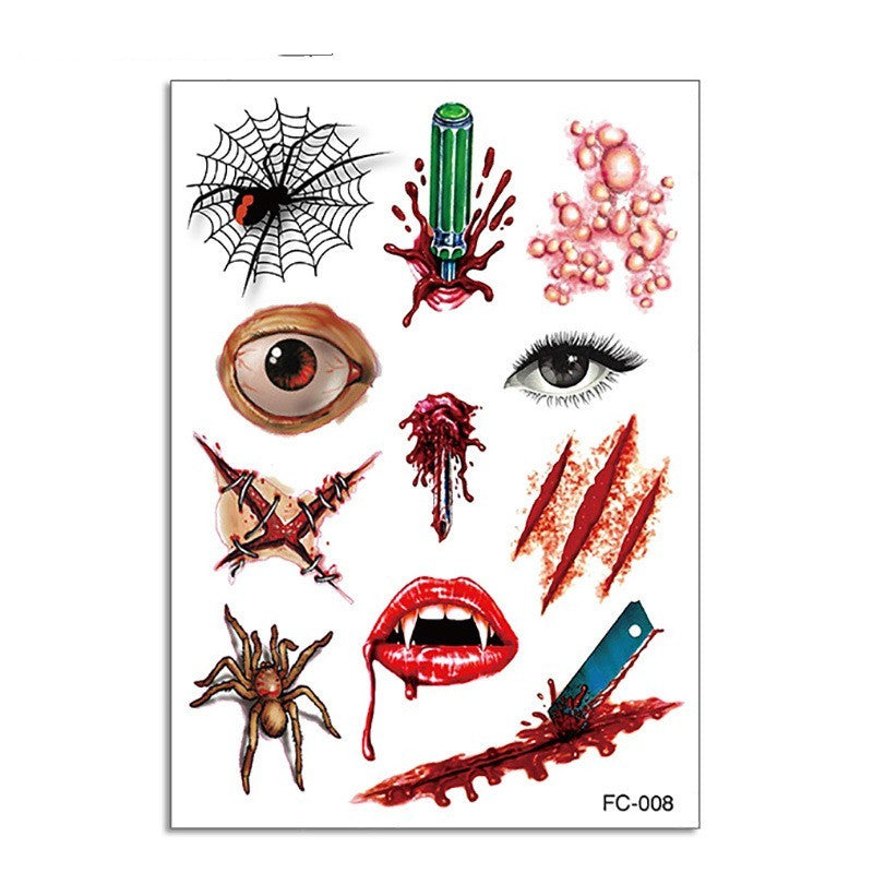 Halloween Makeup Funny Makeup Ball Tattoo Sticker