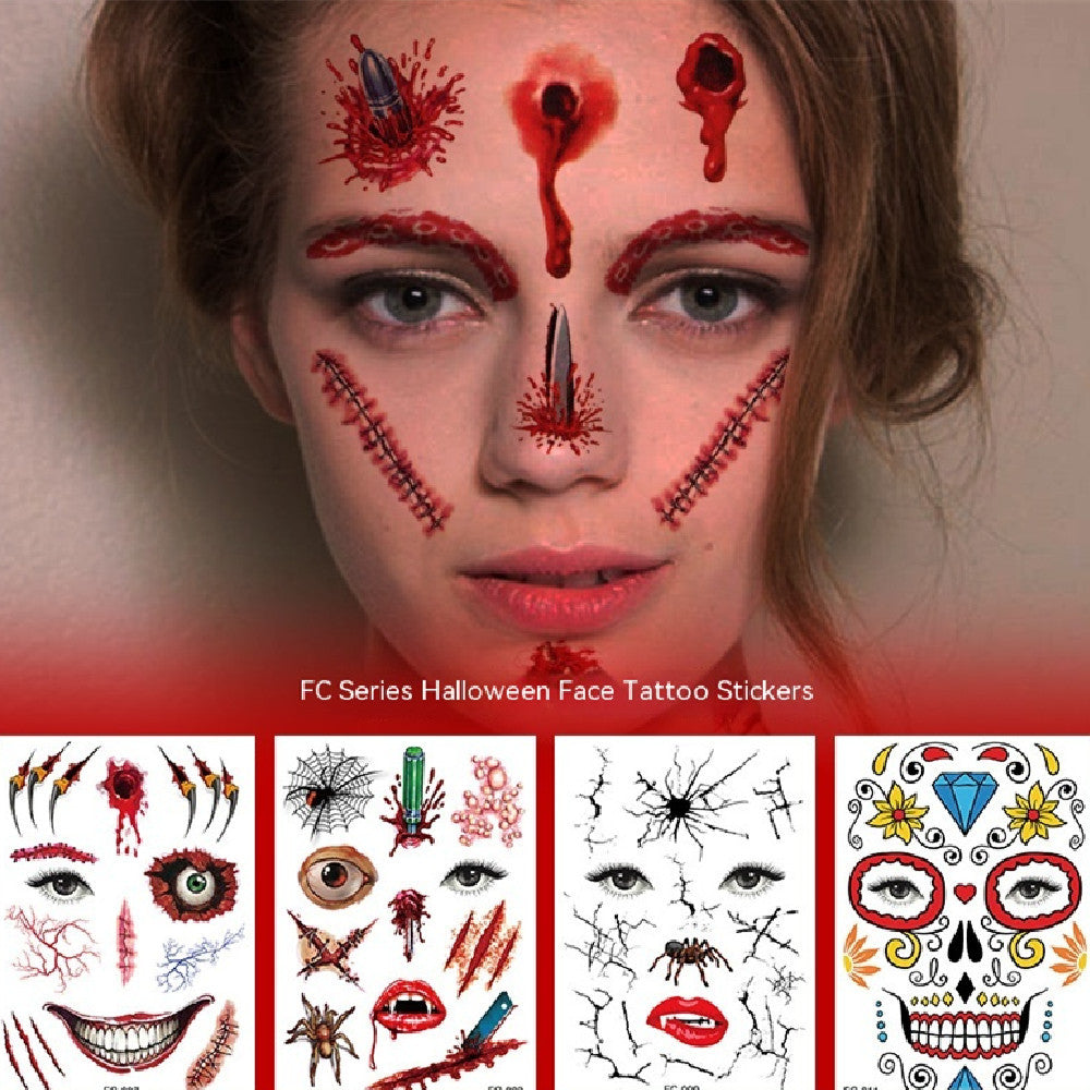 Halloween Makeup Funny Makeup Ball Tattoo Sticker