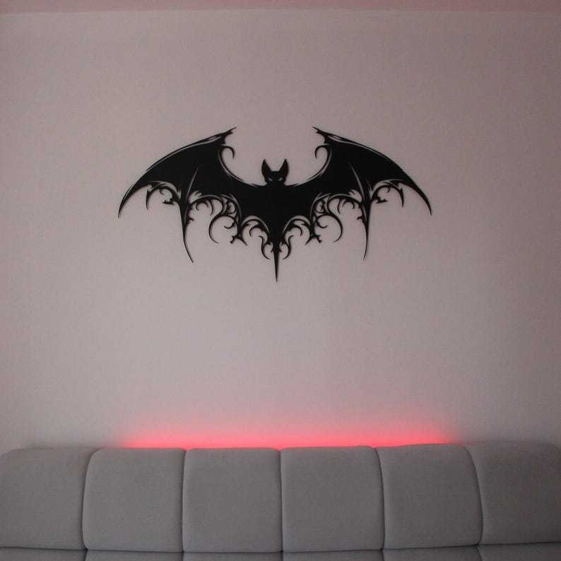 Halloween Metal Bat Iron Wall Art Decorative Crafts