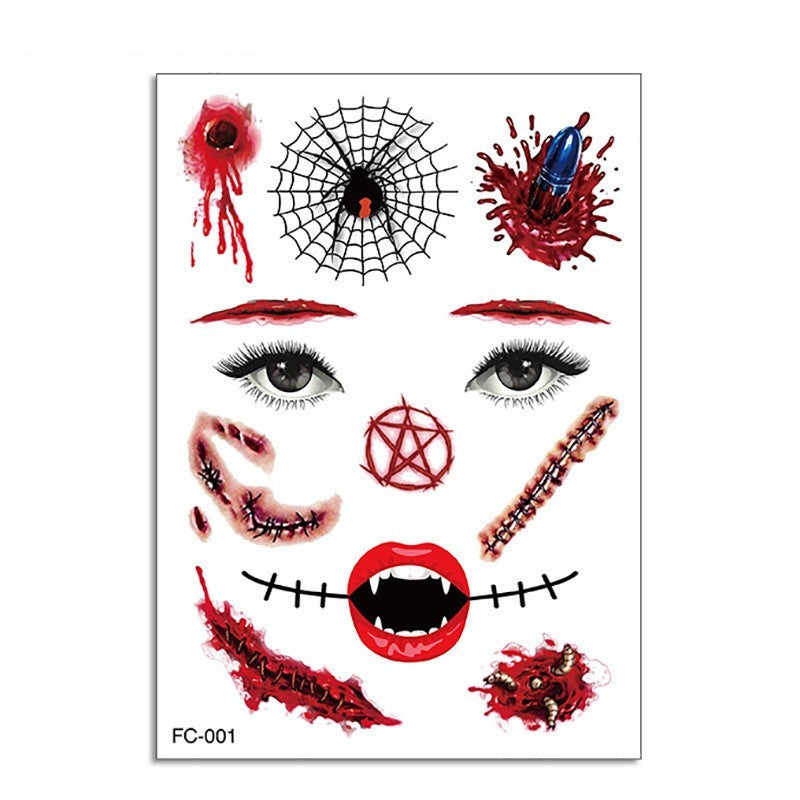 Halloween Makeup Funny Makeup Ball Tattoo Sticker