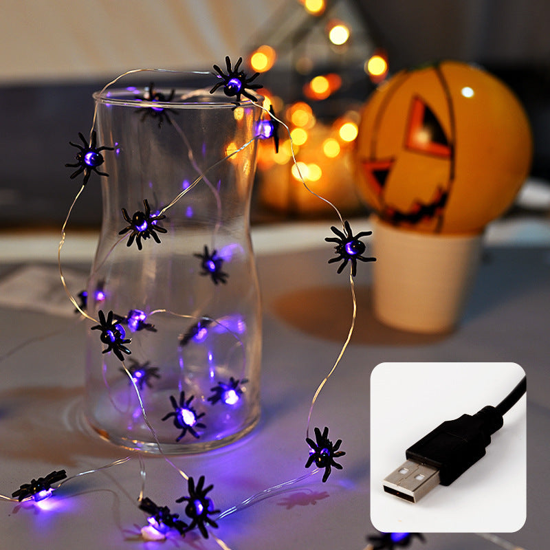 Halloween Modeling Lighting Chain Bat Spider