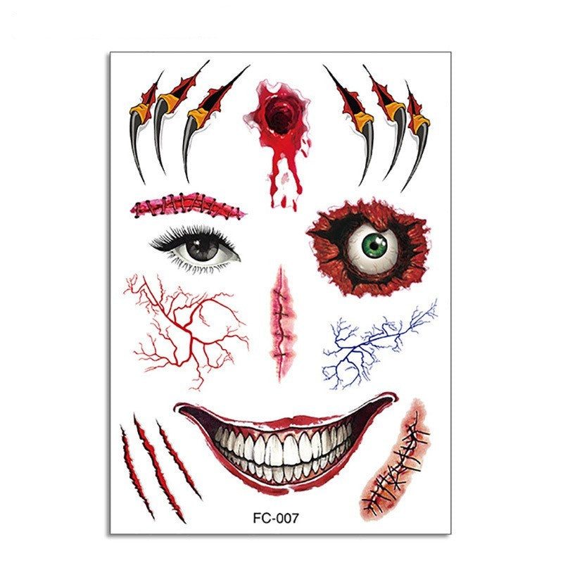 Halloween Makeup Funny Makeup Ball Tattoo Sticker