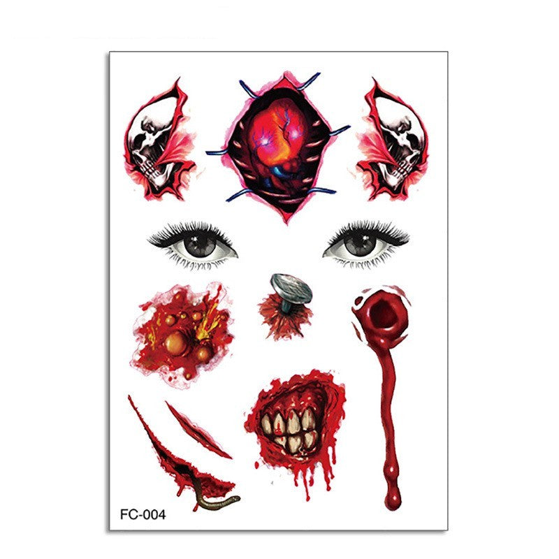 Halloween Makeup Funny Makeup Ball Tattoo Sticker