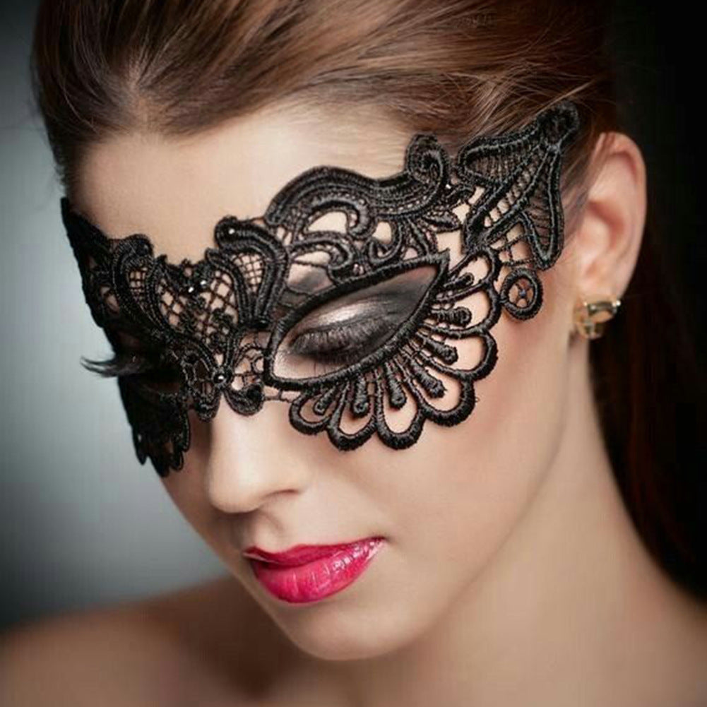 Lace Mask Female Half Face  Black Blindfold Halloween