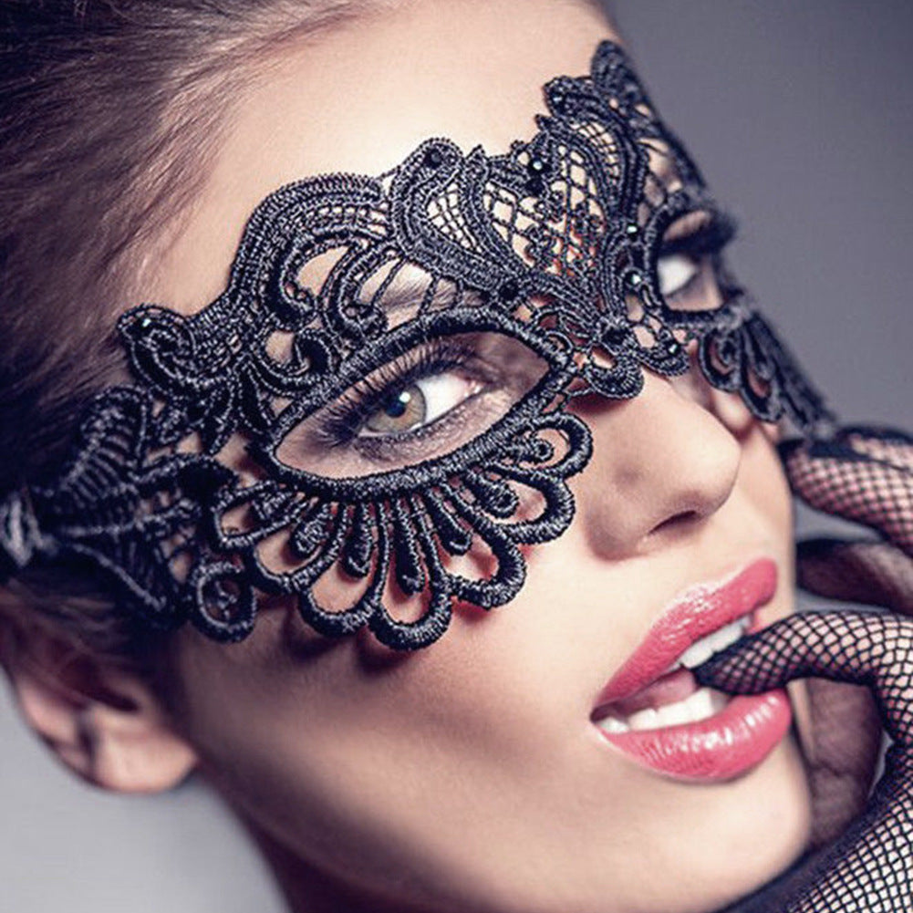 Lace Mask Female Half Face  Black Blindfold Halloween