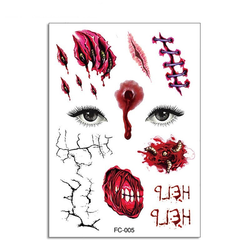 Halloween Makeup Funny Makeup Ball Tattoo Sticker