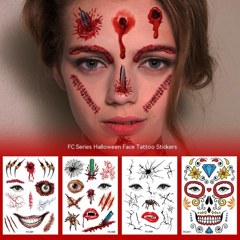 Halloween Makeup Funny Makeup Ball Tattoo Sticker