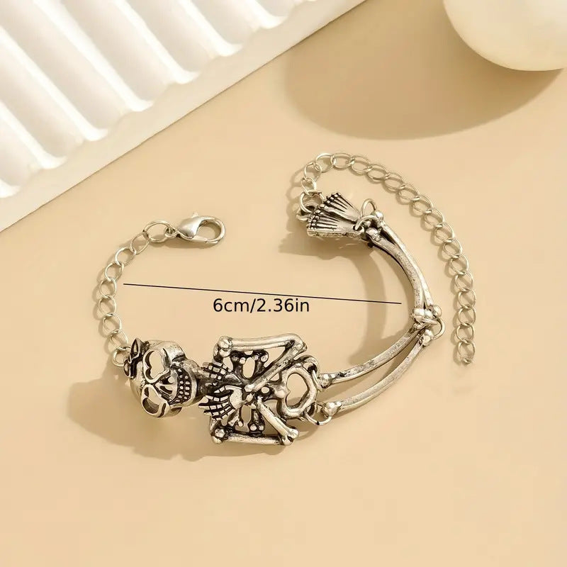 Exaggerated Skull Human Bracelet Halloween Hand Jewelry