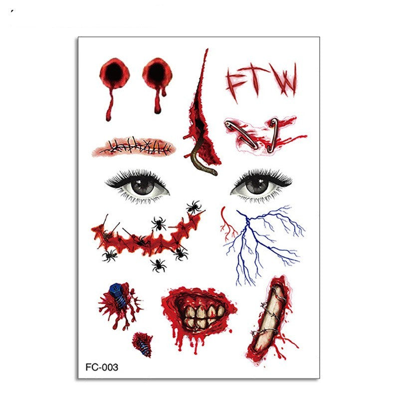 Halloween Makeup Funny Makeup Ball Tattoo Sticker