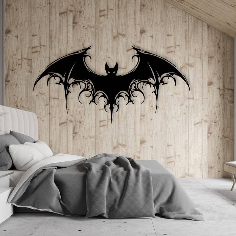 Halloween Metal Bat Iron Wall Art Decorative Crafts