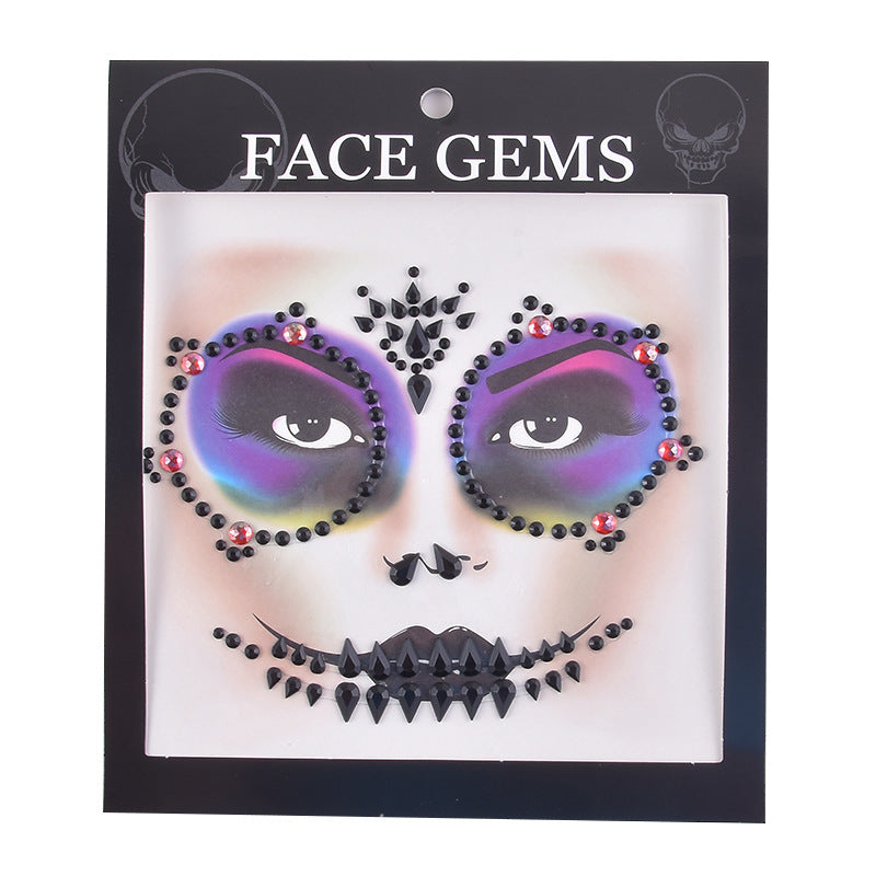 Halloween Tattoo Stickers Dead Ghost Festival Face